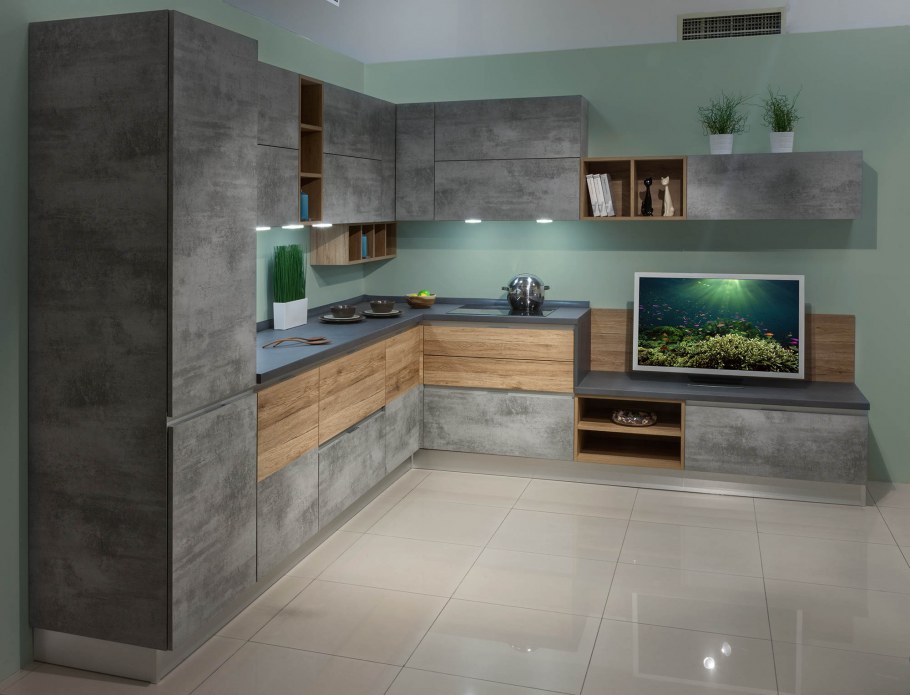 Индийское дерево фасад кухни