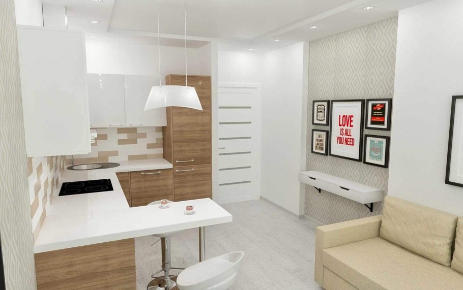 Маленькая студия в светлых тонах