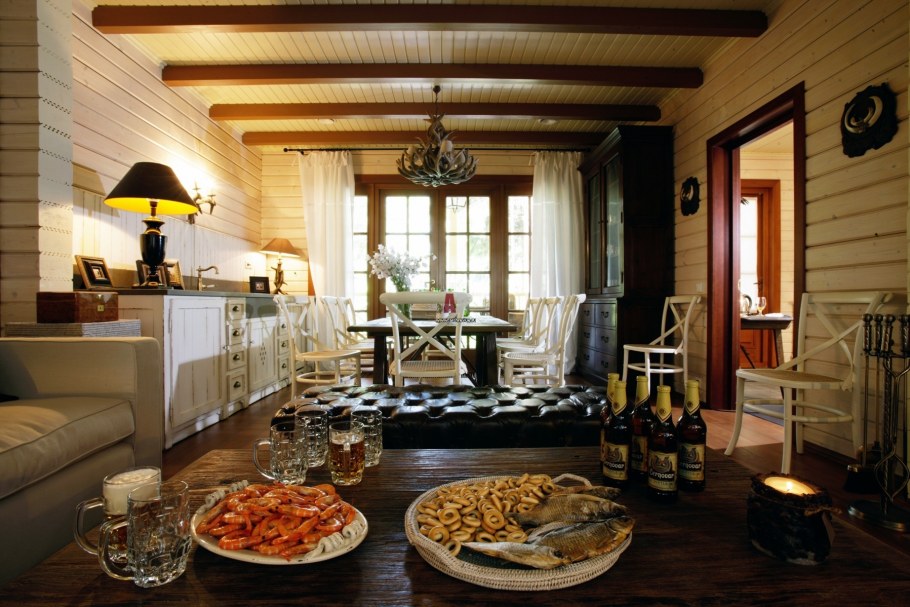 Дом из клееного бруса в стиле Кантри