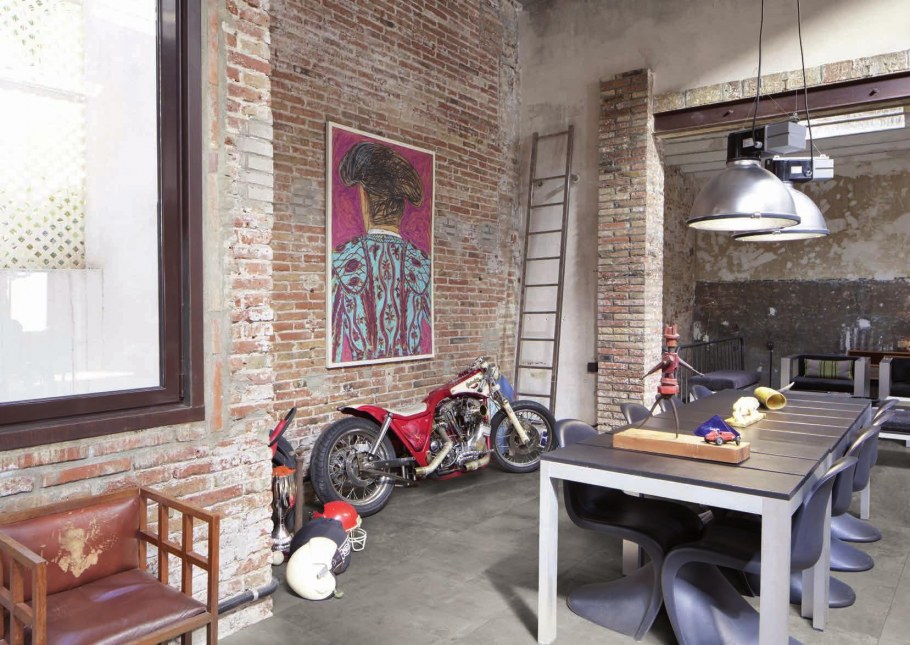 Керамогранит в стиле лофт в интерьере