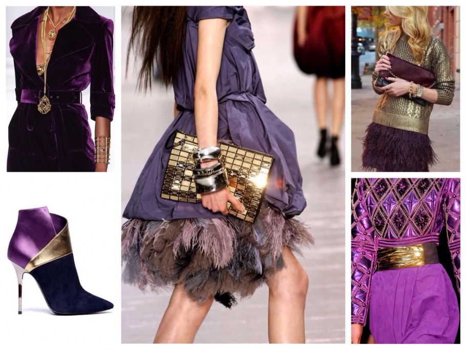 Сочетание бордового цвета с золотым