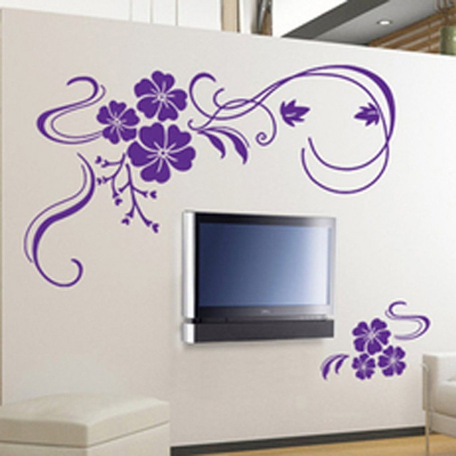 Фиолетовые наклейки на стену