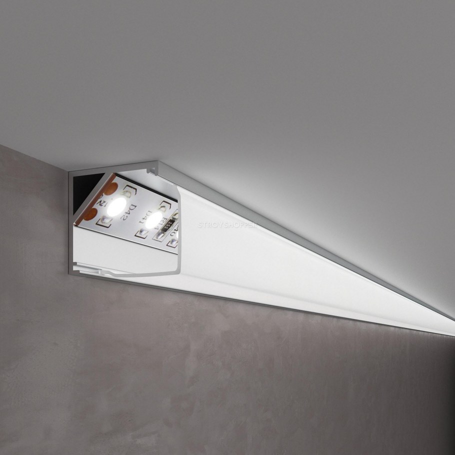 Накладной алюминиевый профиль для светодиодной ленты ll-2-alp006