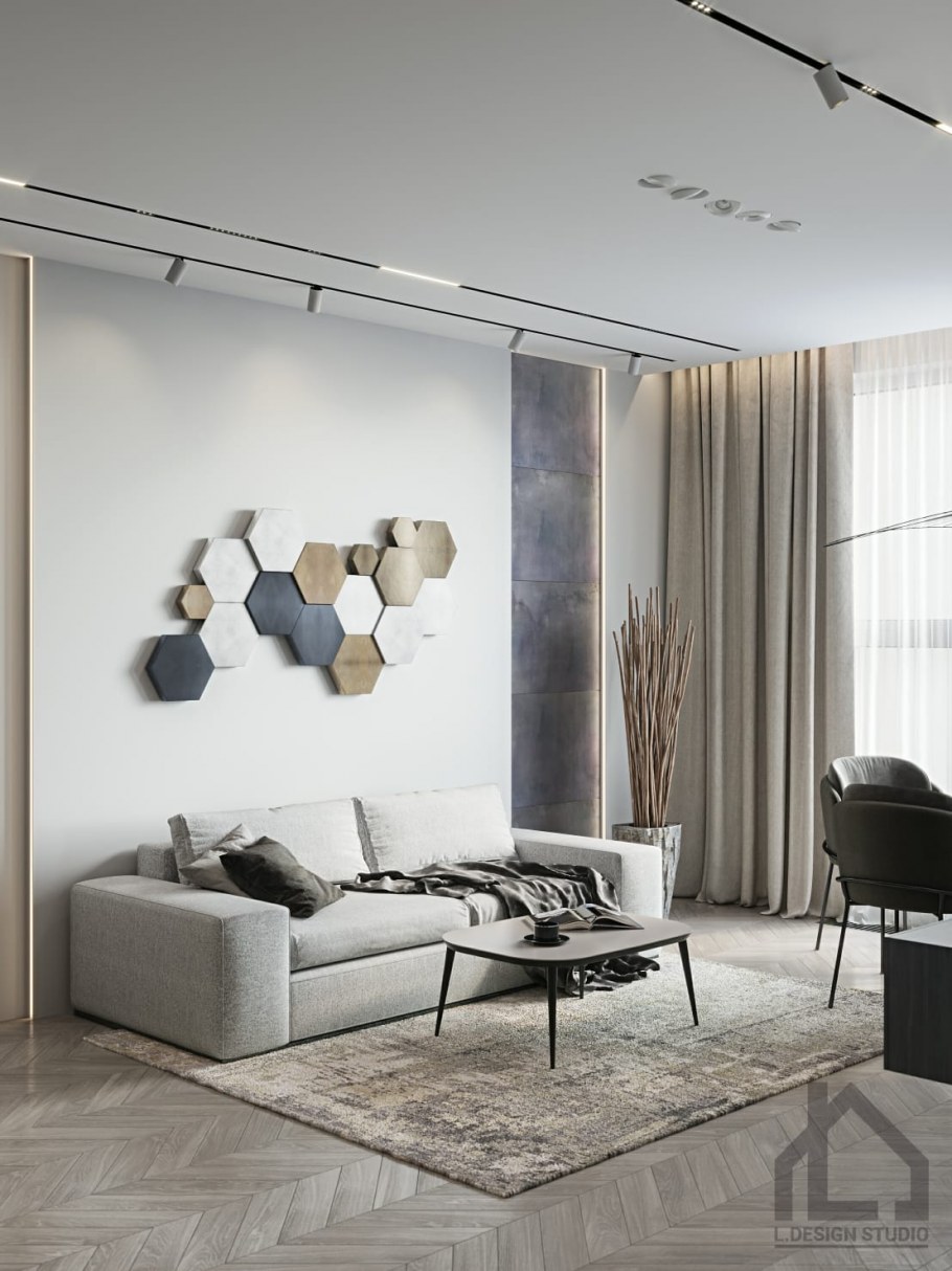 Современный интерьер в серых тонах