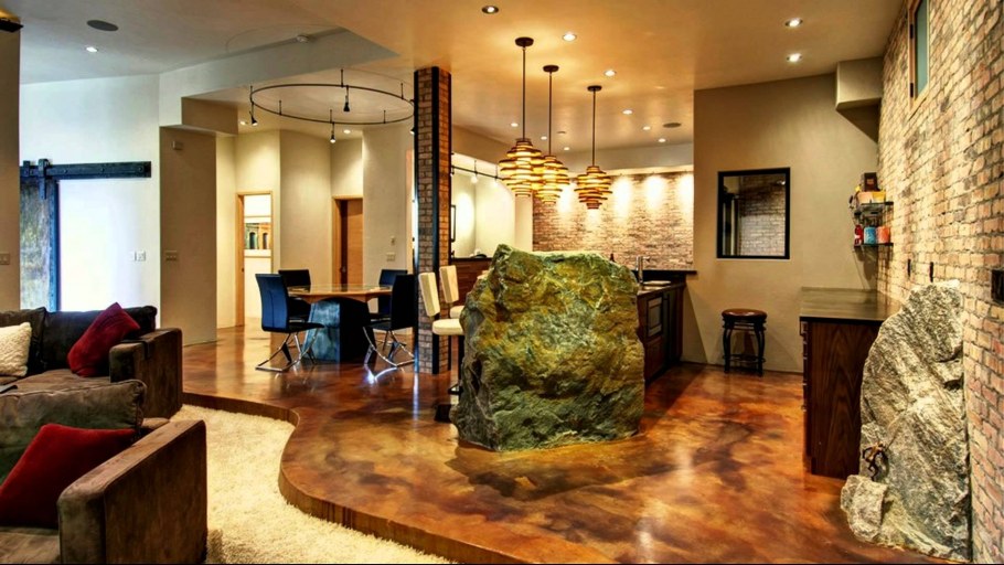 Дизайн интерьера бетонные стены