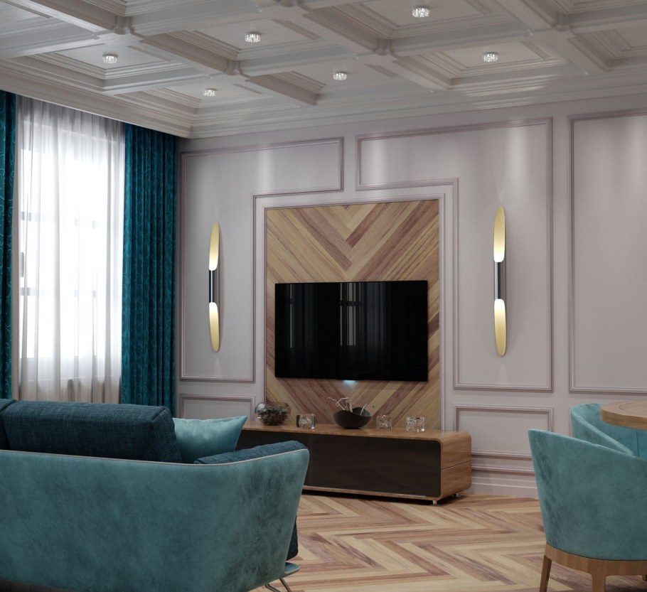 Affresco в интерьере классической спальни