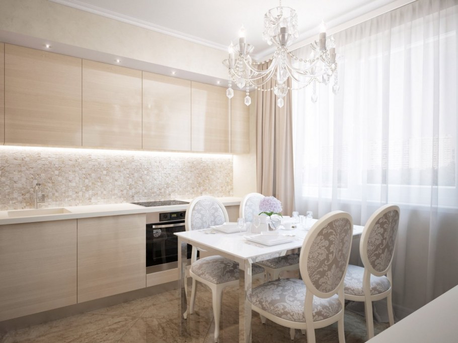 Стиль кухни в пастельно синих тонах