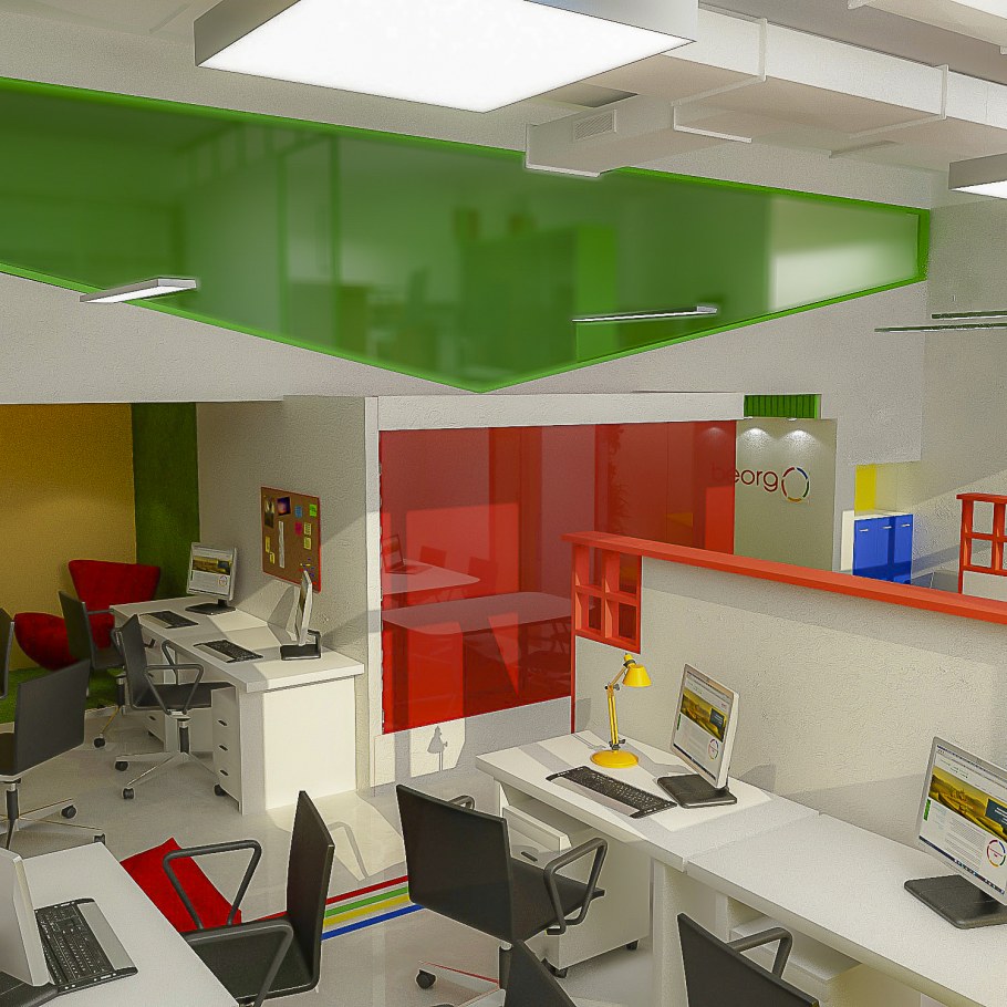 3d визуализация интерьера офиса