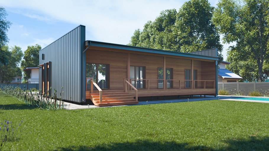 Деревянный дом 50 кв м с односкатной крышей