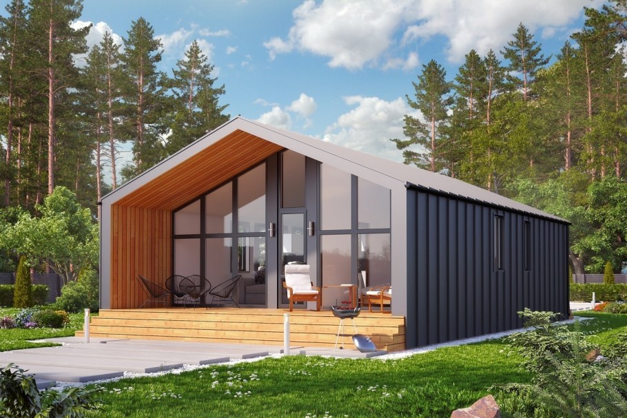 Дом с односкатной крышей Скандинавия