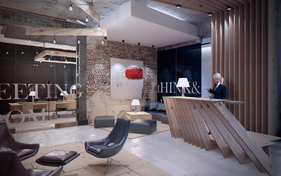 Ресепшн в офис в стиле лофт