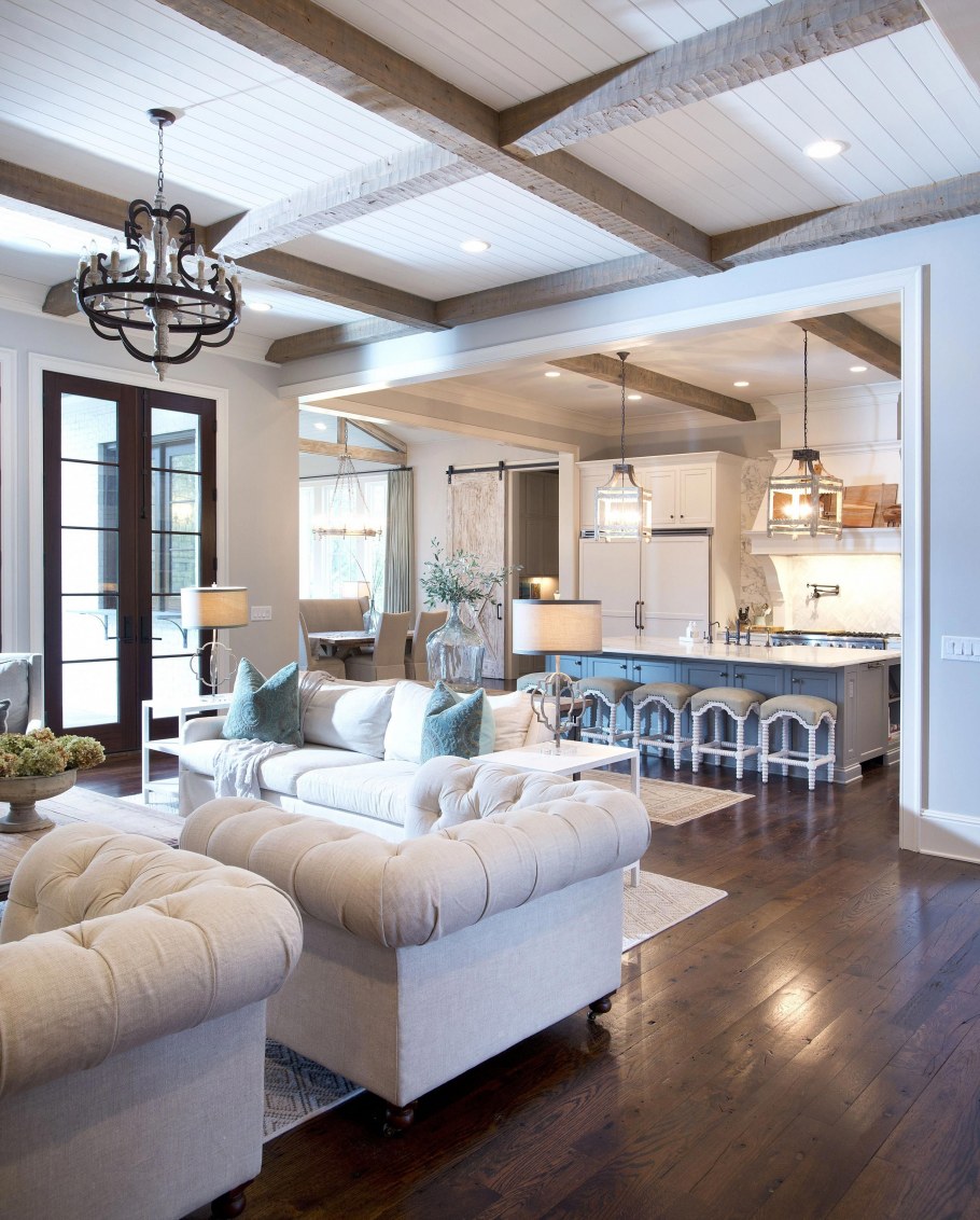 Кухня гостиная в загородном доме