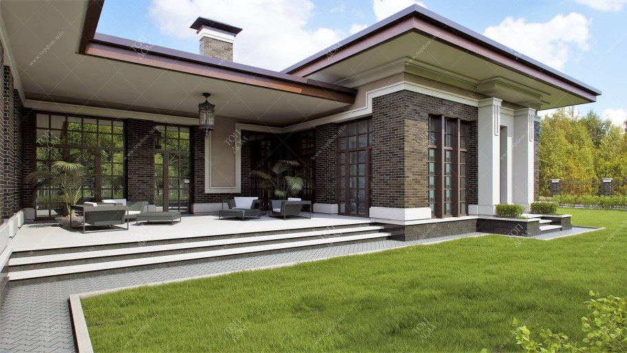 Z500 проекты одноэтажных домов с террасой