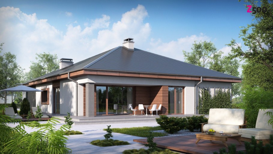 Z500 проекты одноэтажных с террасой