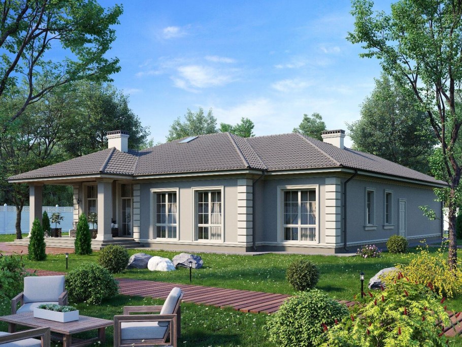 Z500 проекты одноэтажных домов с террасой