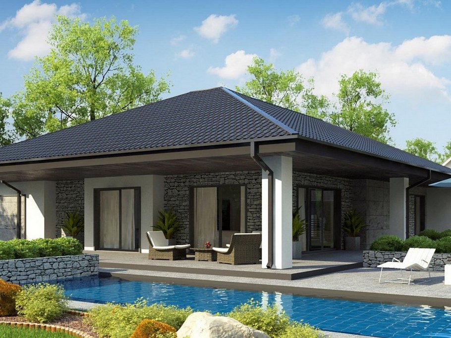 Красивые одноэтажные коттеджи