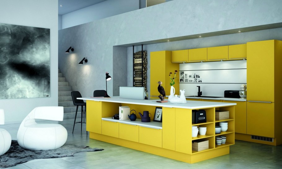 Палитра кухни горчичного цвета