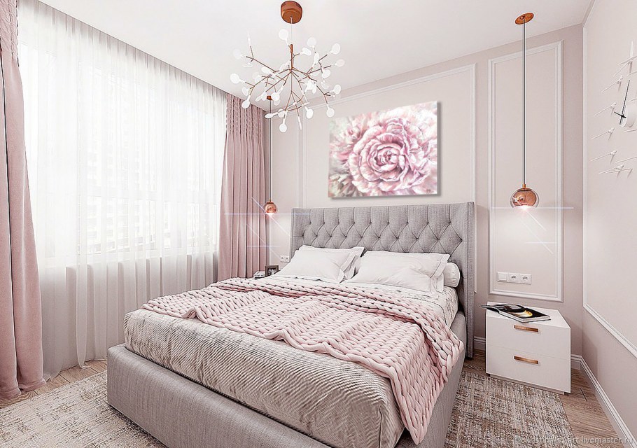 Спальня в светлых тонах