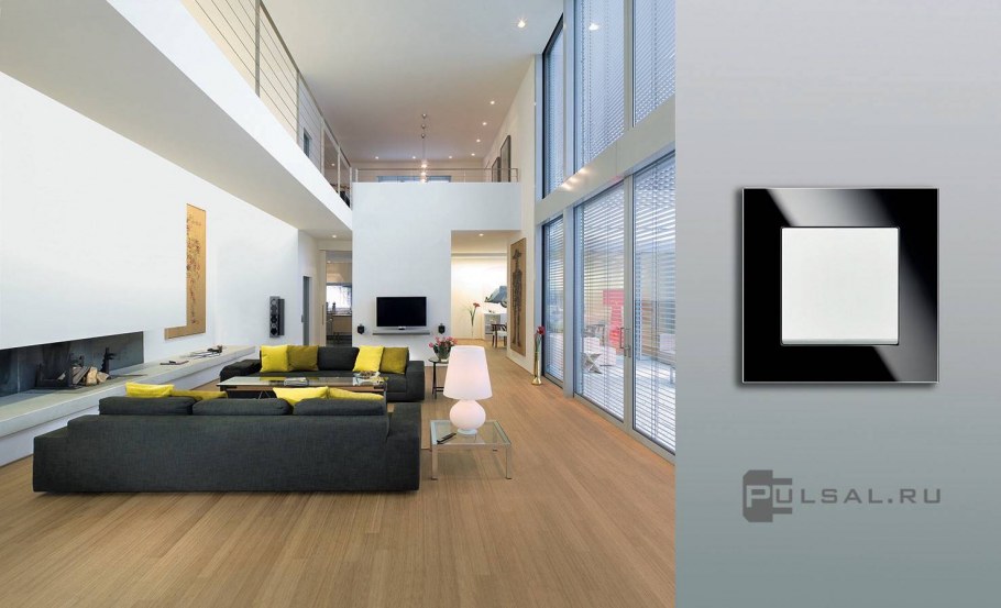 Серебряная гостиная с белой мебелью Хай тек