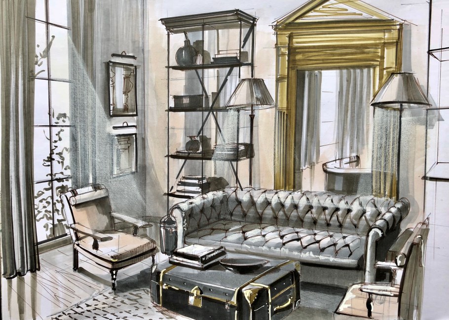 Интерьерный скетчинг