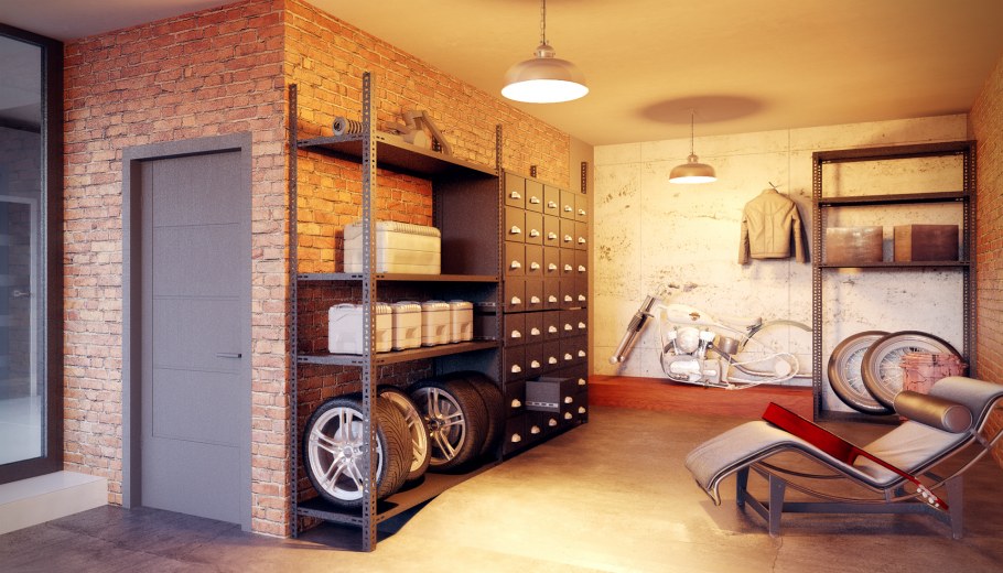 Комната в гаражном стиле