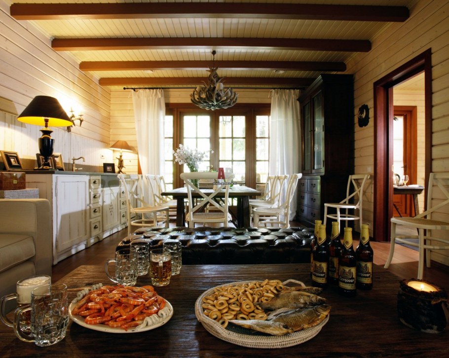 Интерьер деревянной бани