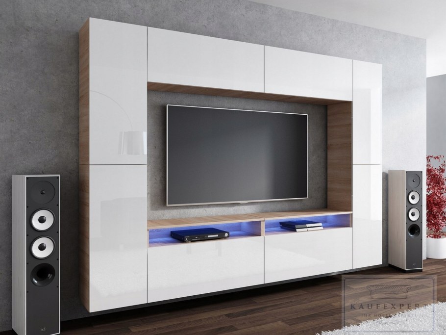 Нео стенка белый/черный глянец