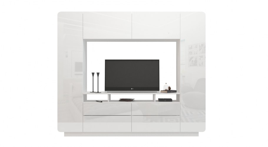 Стенка Некст белый глянец