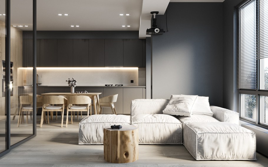 Интерьер в черно белых тонах