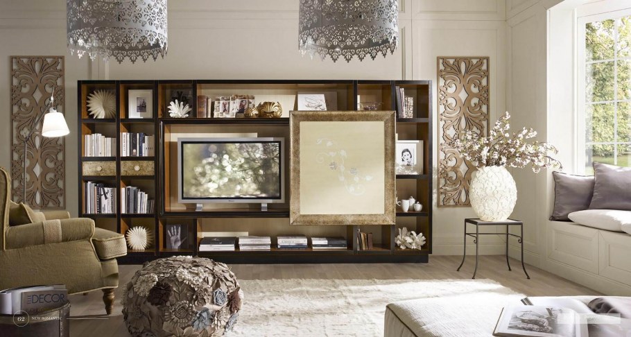 Стенка мокко и слоновая кость