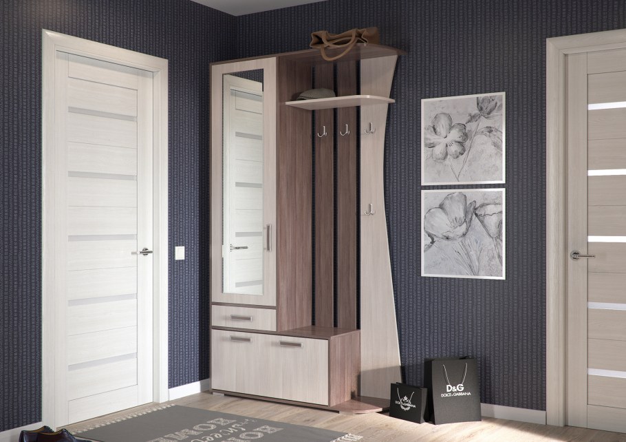 Прихожая мокко 2-3424 бодега темный/светлый