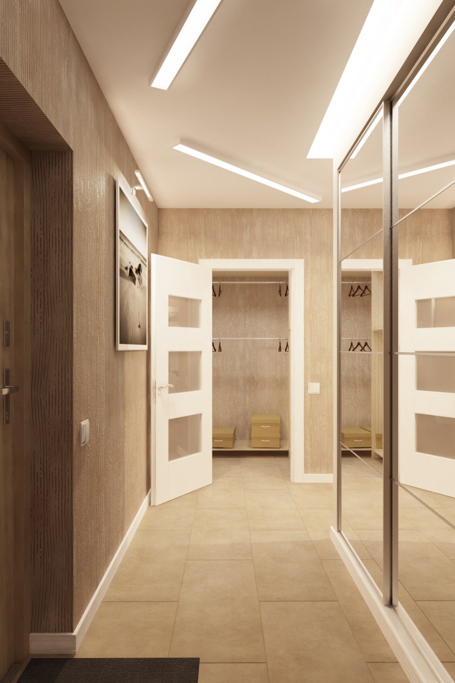 Интерьер квадратной прихожей