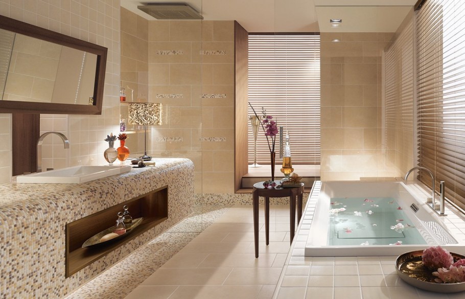 Интерьер ванной комнаты плитка