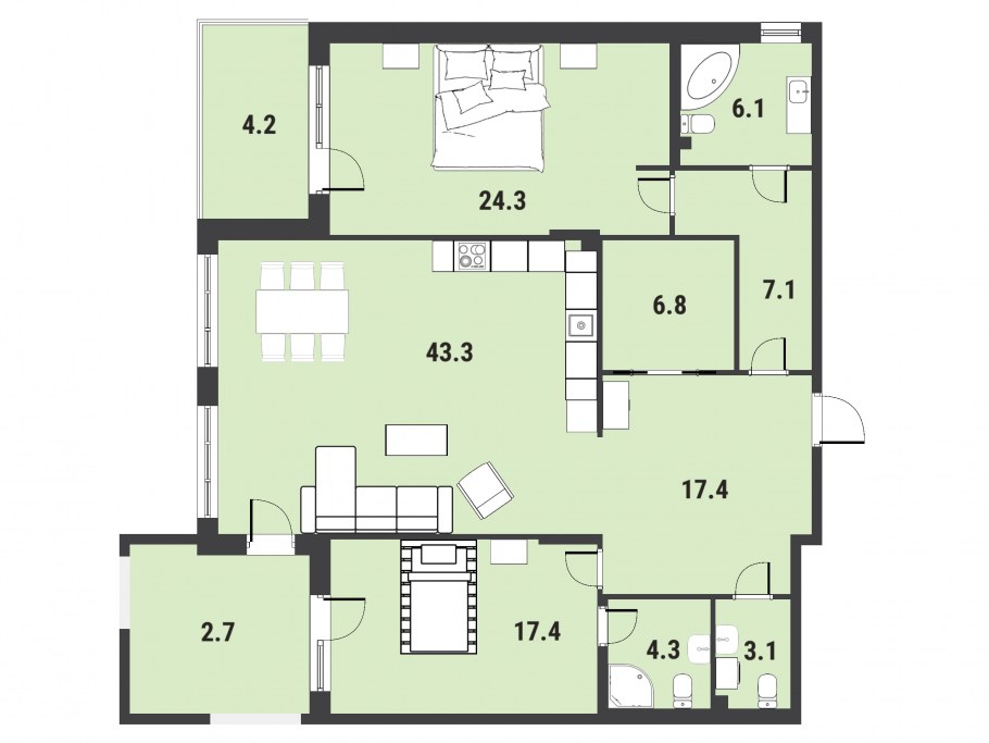 Планировка дома неправильной формы