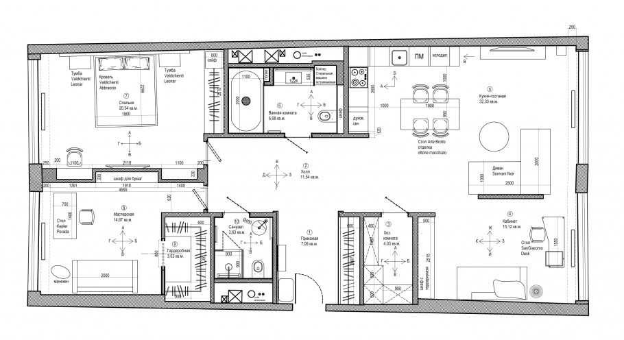 Планировки трехкомнатных квартир с большой кухней
