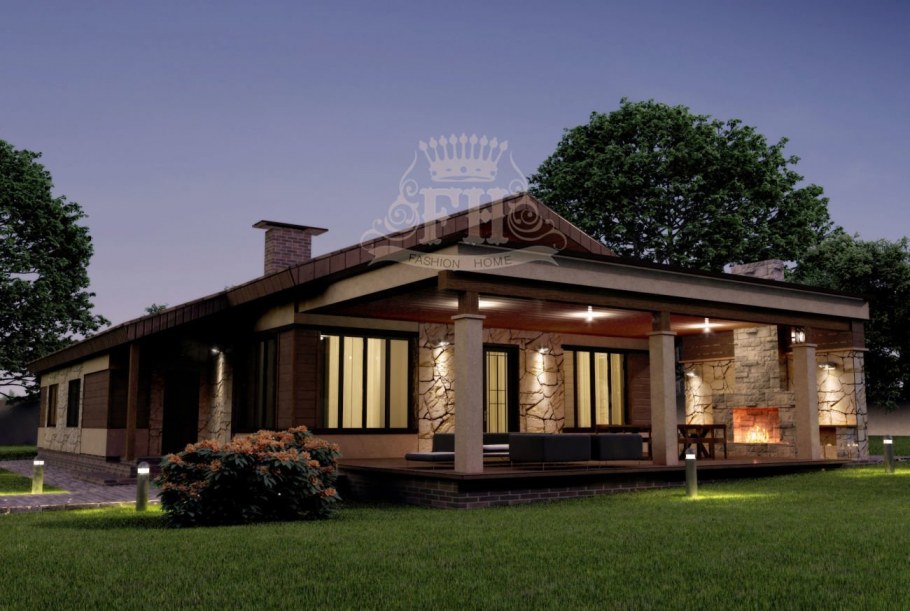 Дом из клееного бруса Модерн