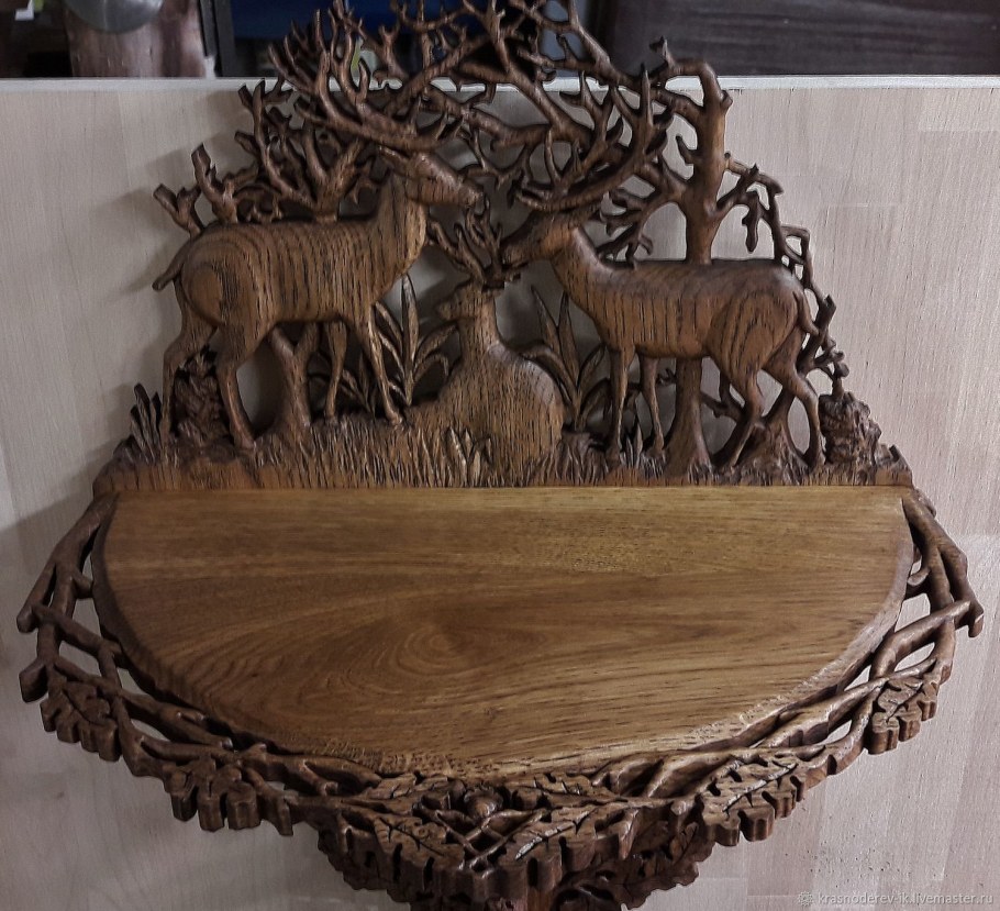 Резьба по дереву полка