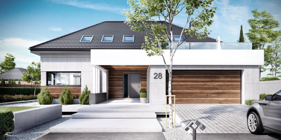 Одноэтажный дом Модерн с гаражом