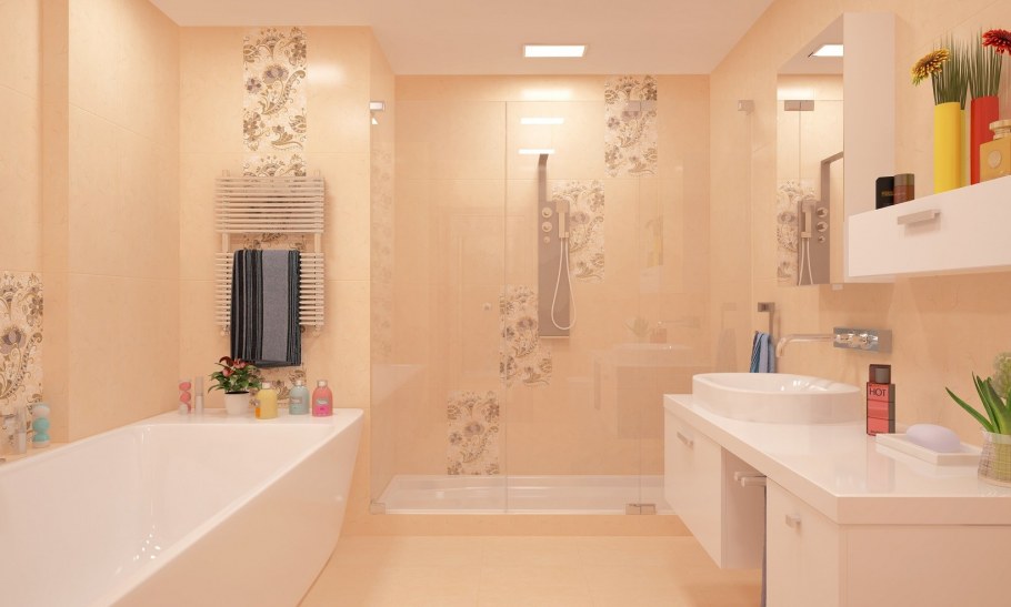 Ванная комната в пастельных тонах