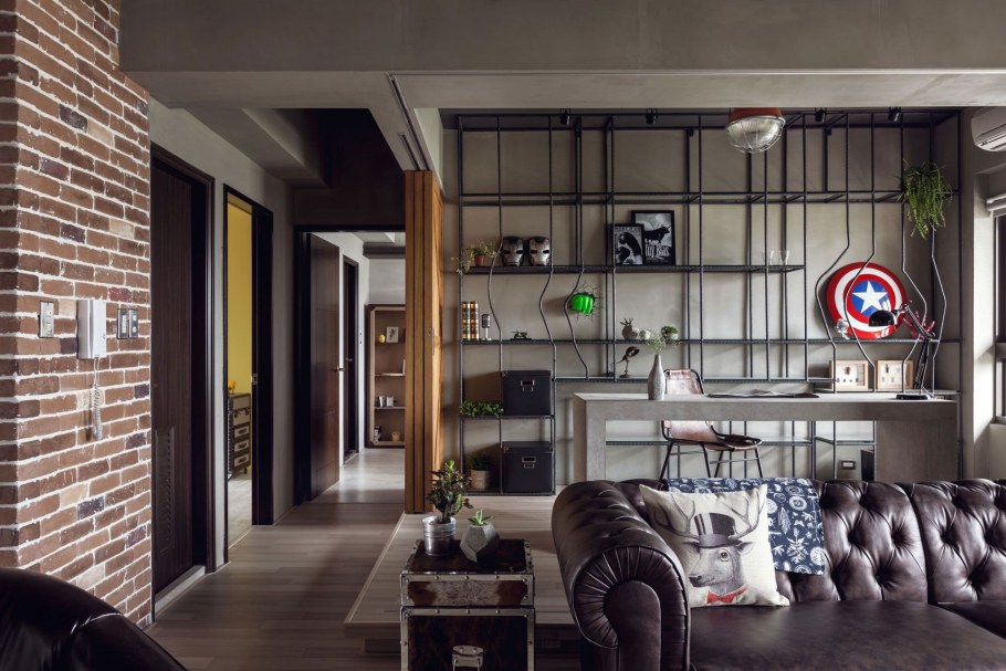 Гостиная лофт Индастриал интерьер