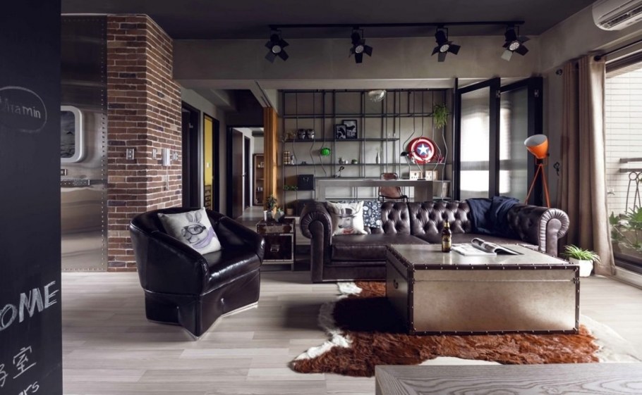 Брутальный стиль в интерьере
