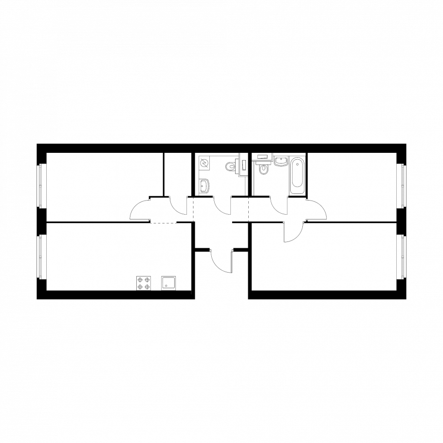 Планировка квартир в доме 19.1 ЖК Скандинавия а101