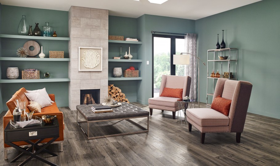 Сочетание серого пола в интерьере