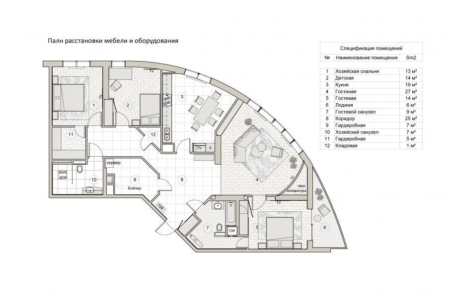 Планировка полукруглой квартиры