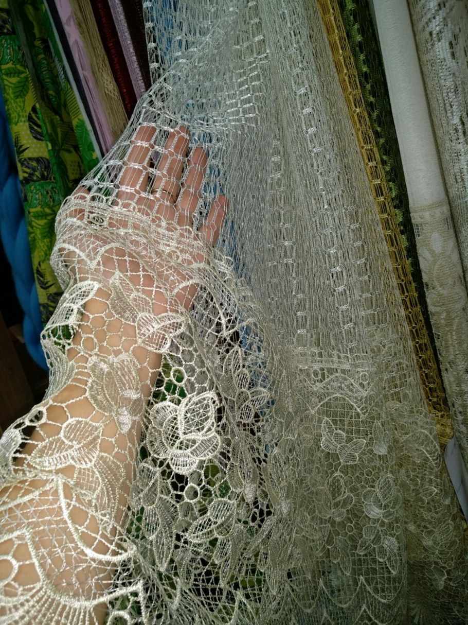 Штора сетка с кружевом