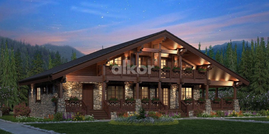 Шале дом из клееного бруса 250 кв