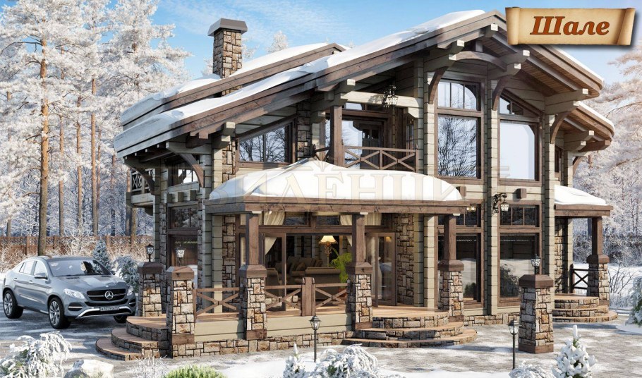 Дом Шале Альпина из клееного бруса