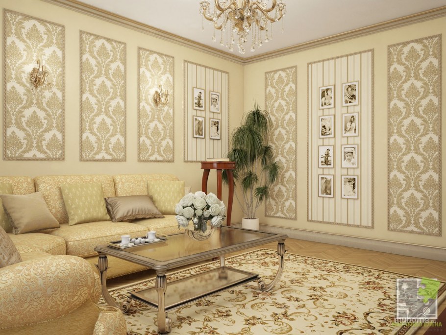 Бирюза с золотом в интерьере