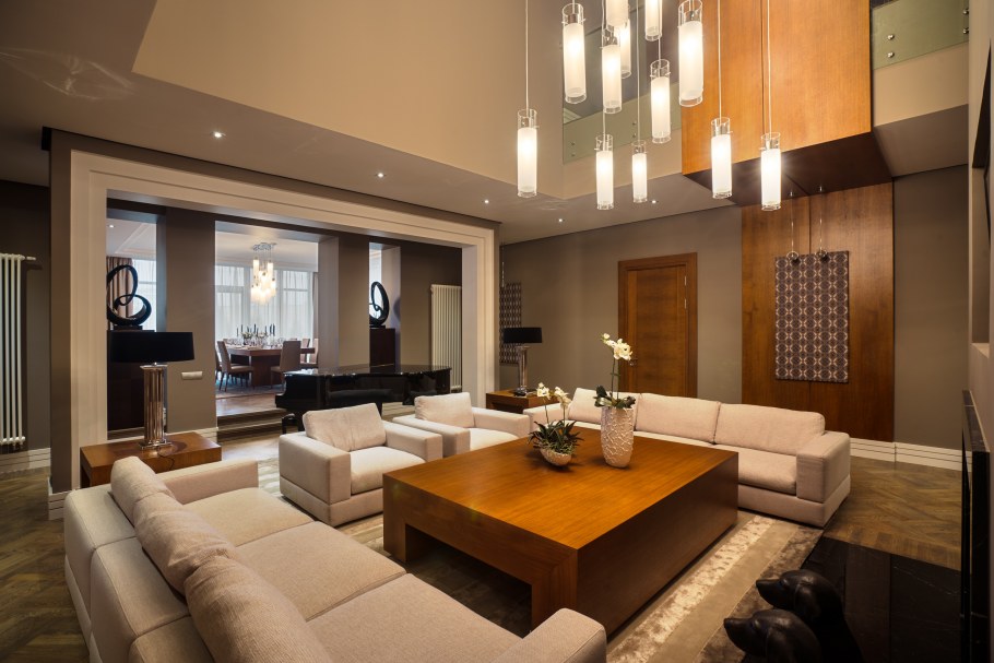 Освещение гостиной со вторым светом