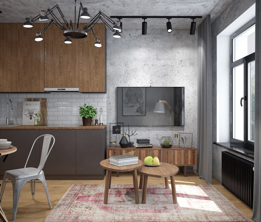 Квартира лофт скромная